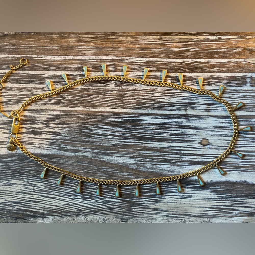 Made well Gold adjustable turquoise, teardrop, necklace